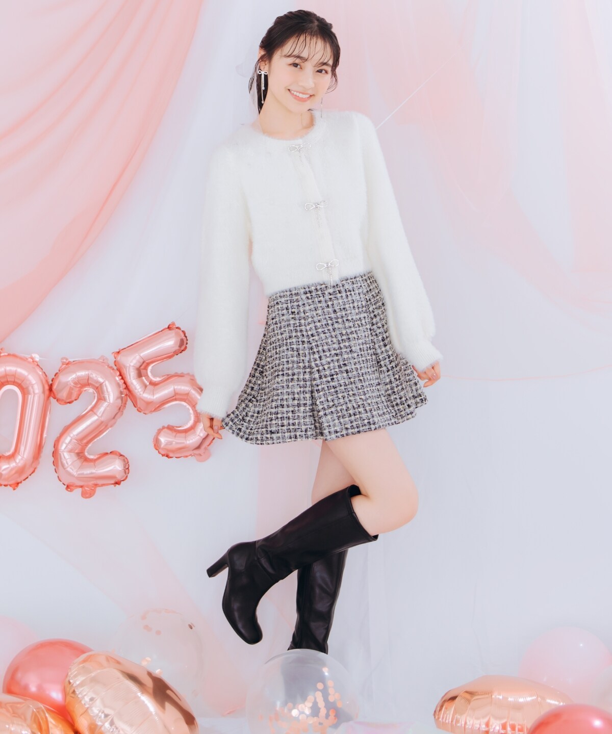 ラメツイードミニスカート