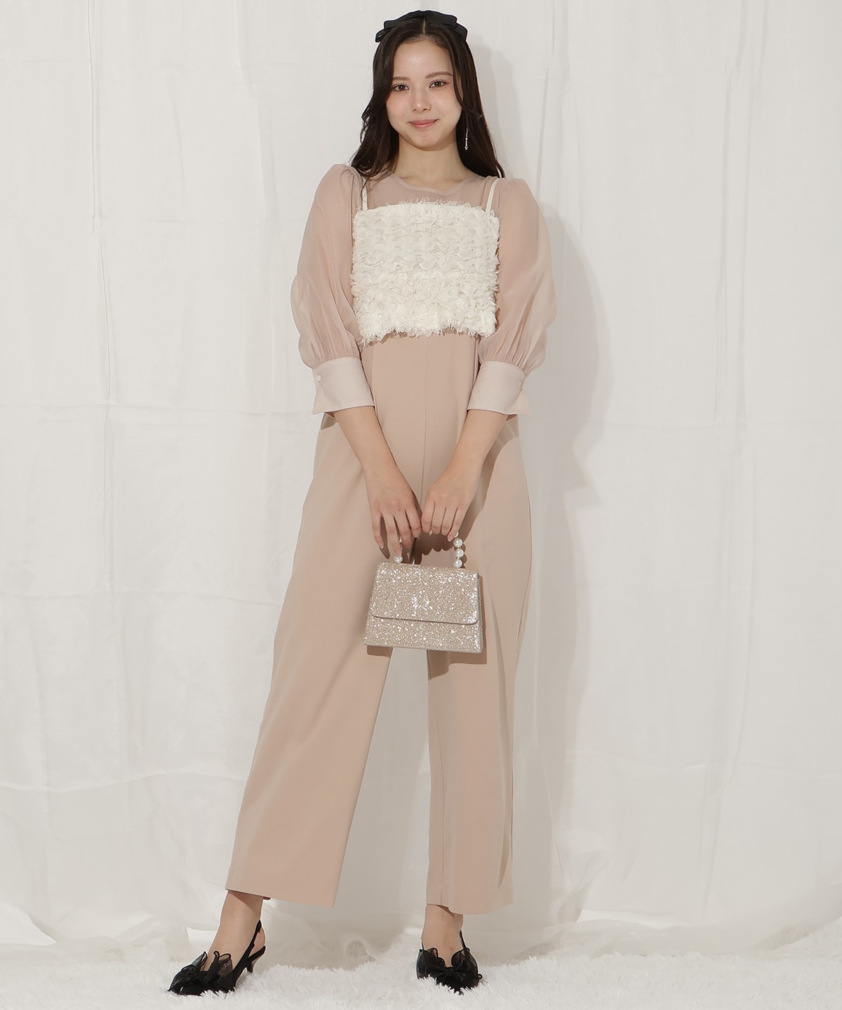 ビスチェ付きオールインワン