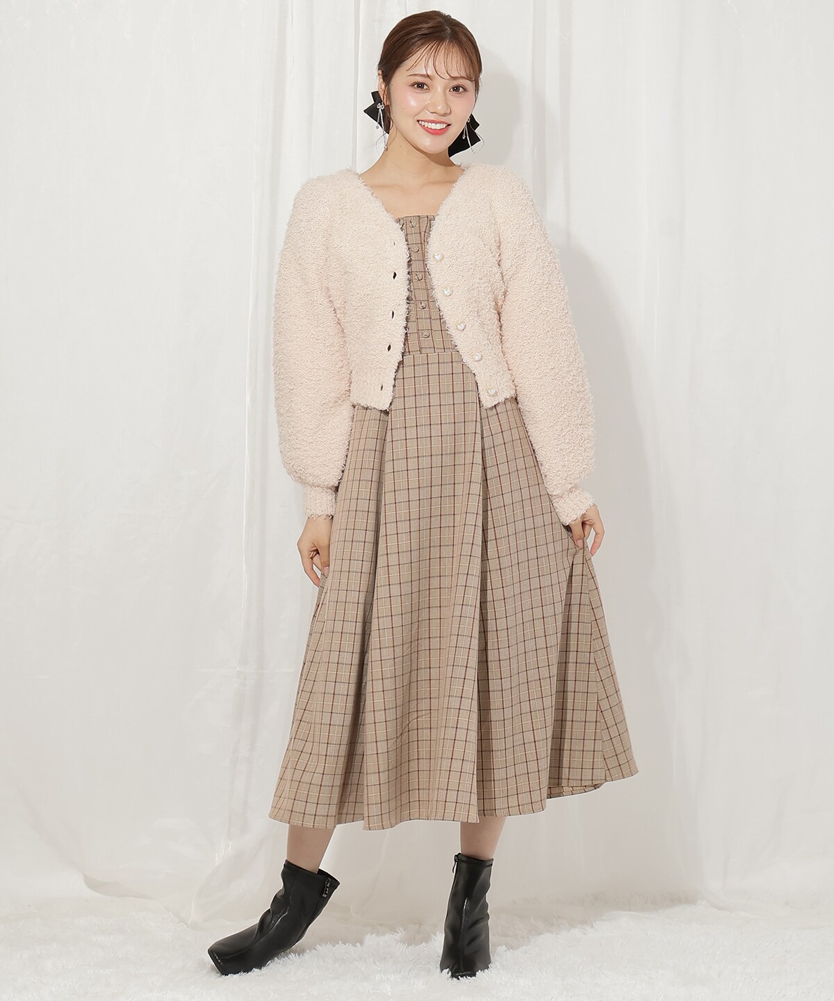 テディヤーンニットカーディガン