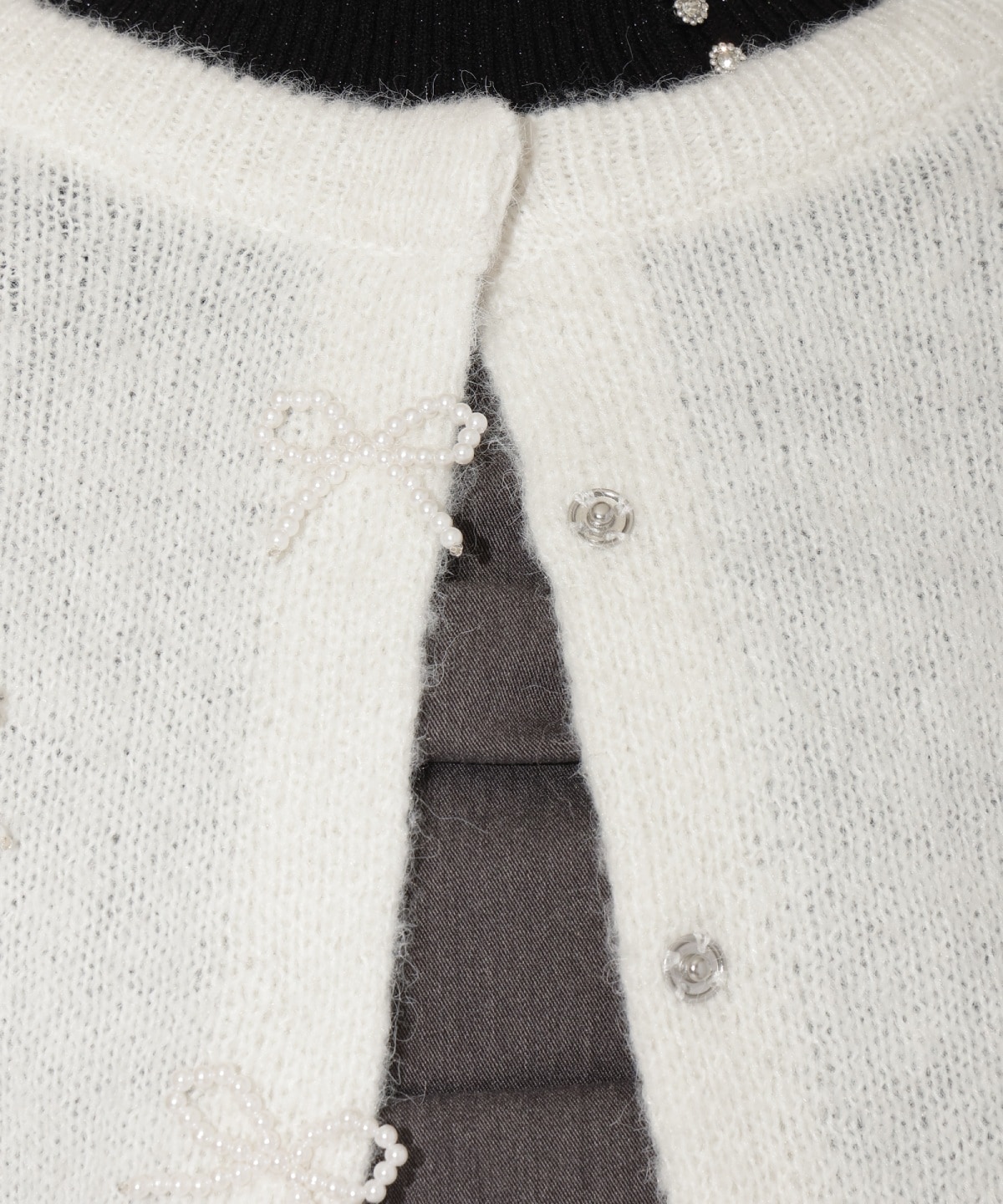 リボンパーツ付きカーディガン