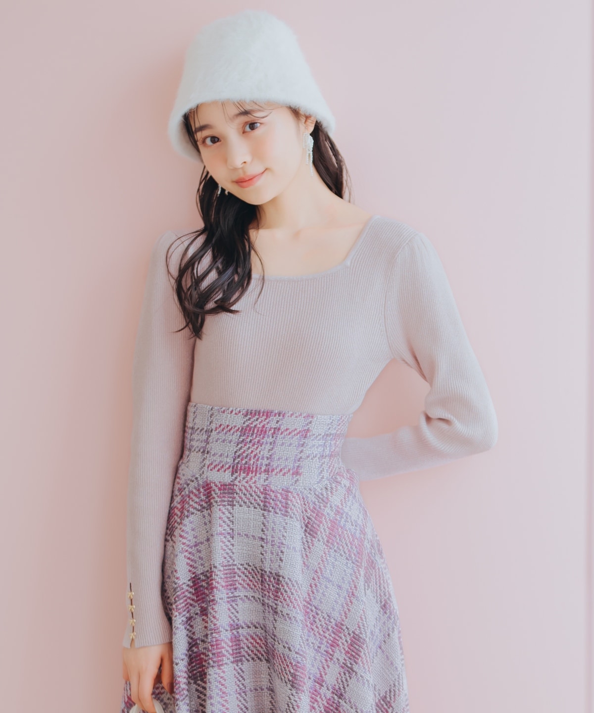 リボンスリーブ2WAYラメニット