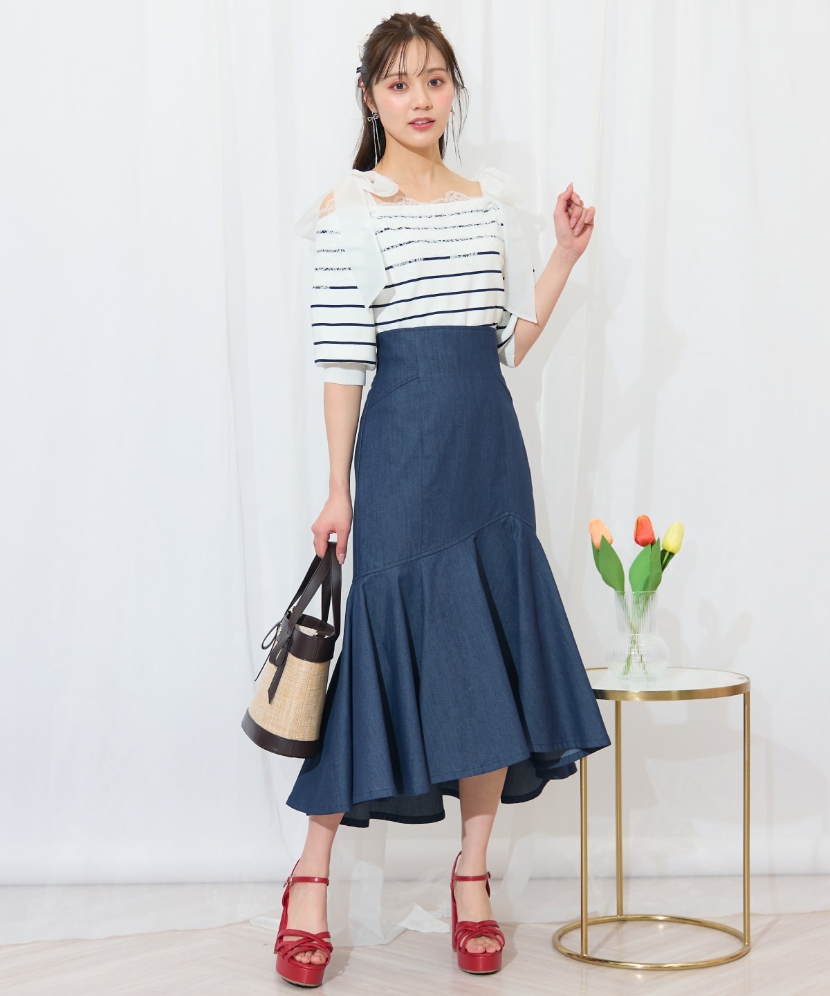 アシメヘムフィッシュテールスカート