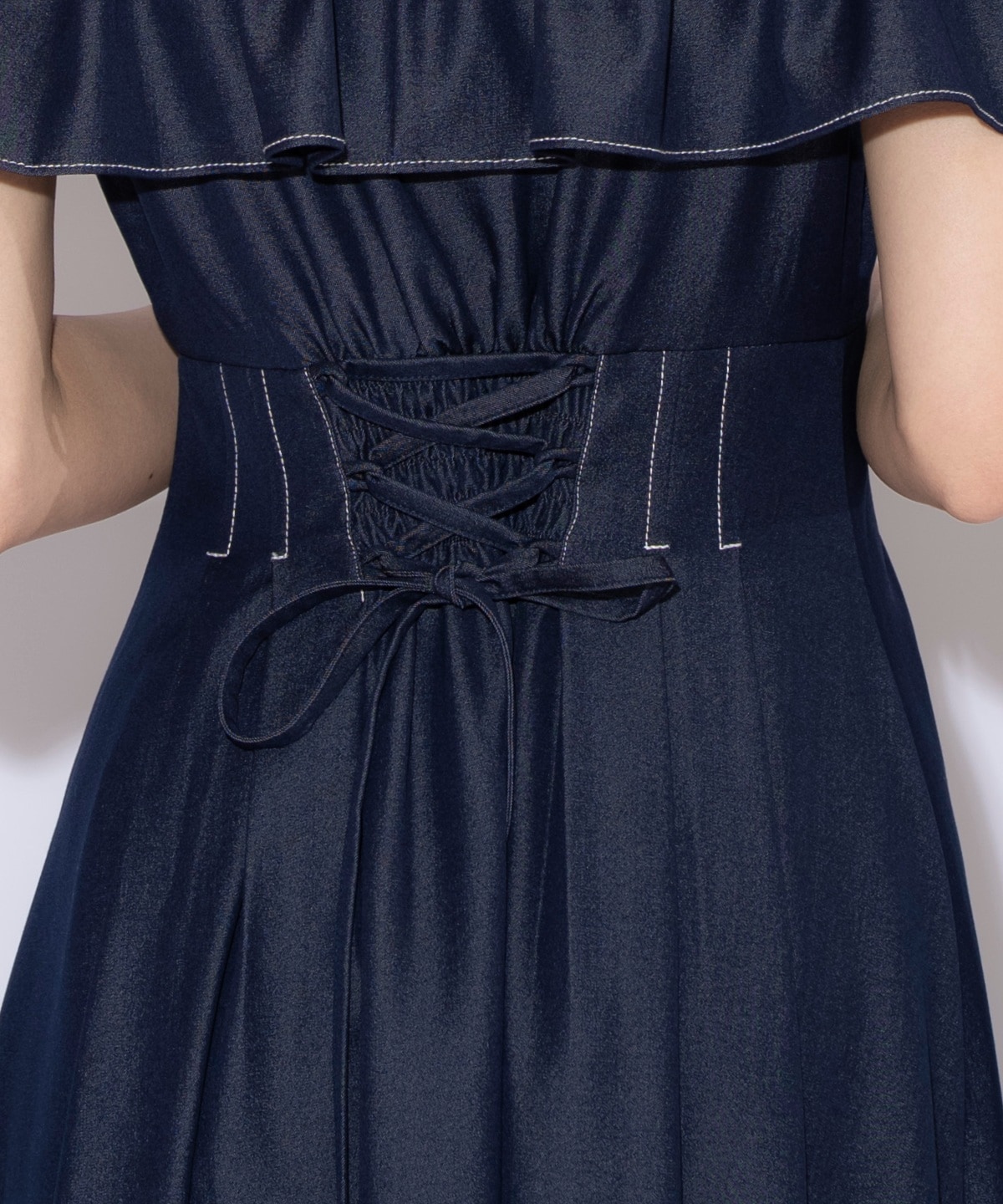 ２WAYスリーブストライプシャツワンピース