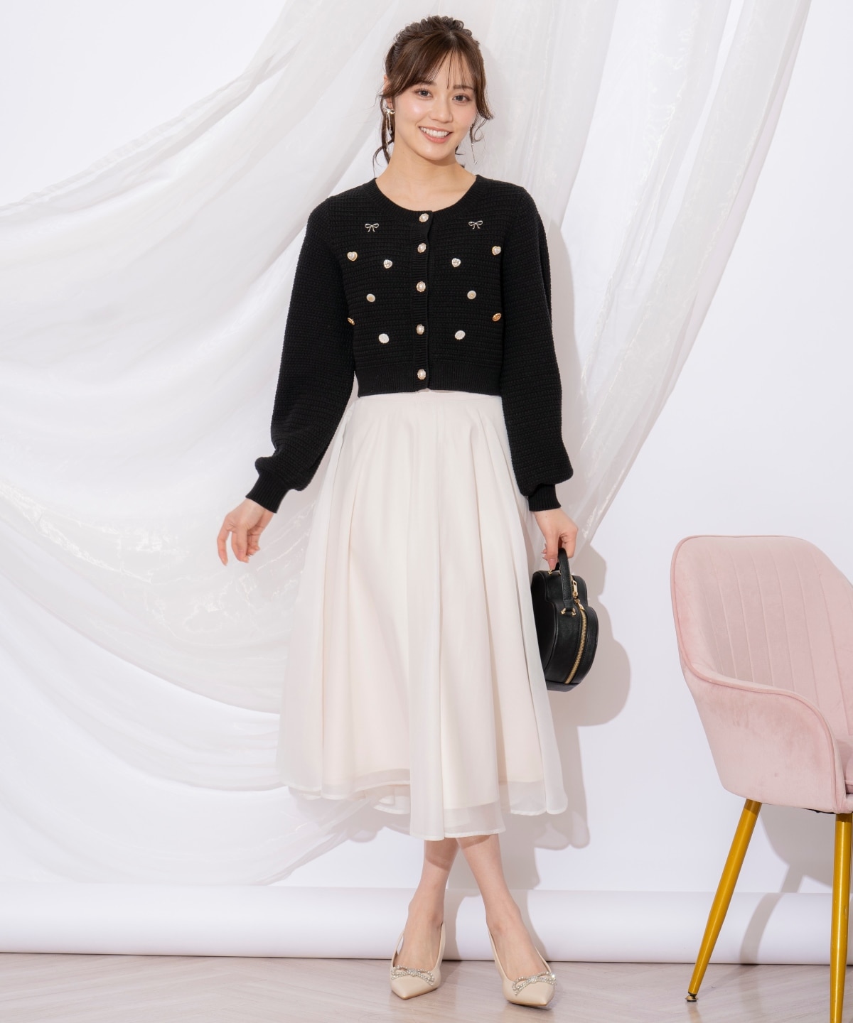 シャイニービジューカーディガン