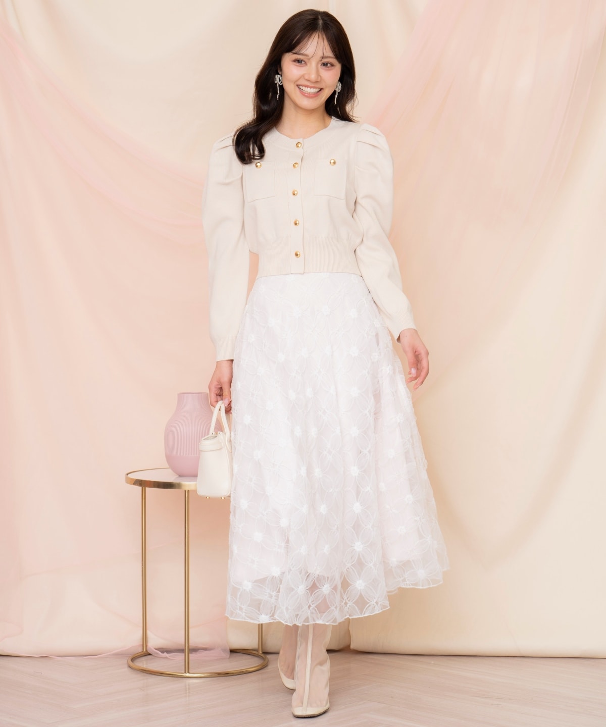 ポケットデザインタックスリーブカーディガン