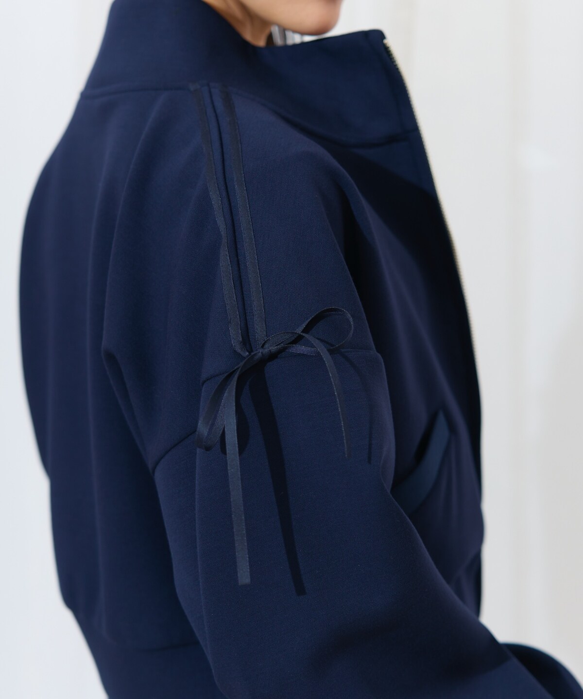 ロゴ刺繍リボントラックジャケット