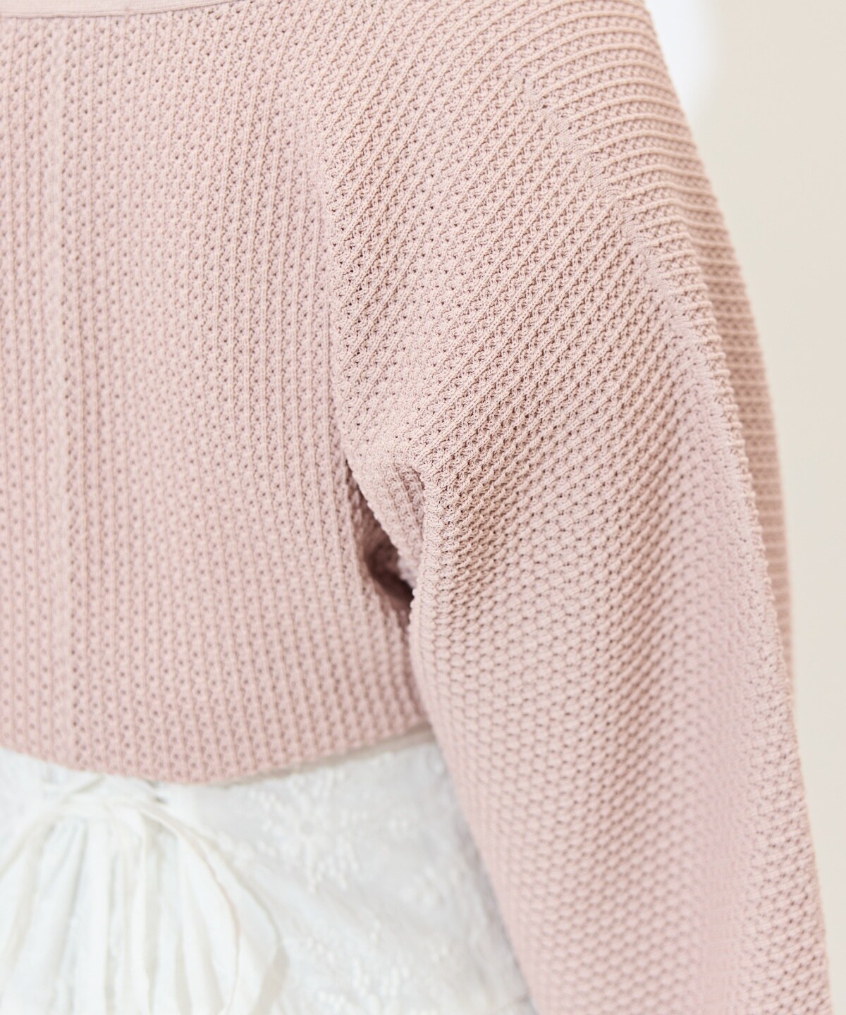 ショート丈柄編みボレロ