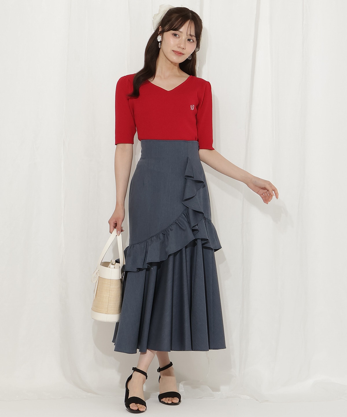 ハートネックニットプルオーバー