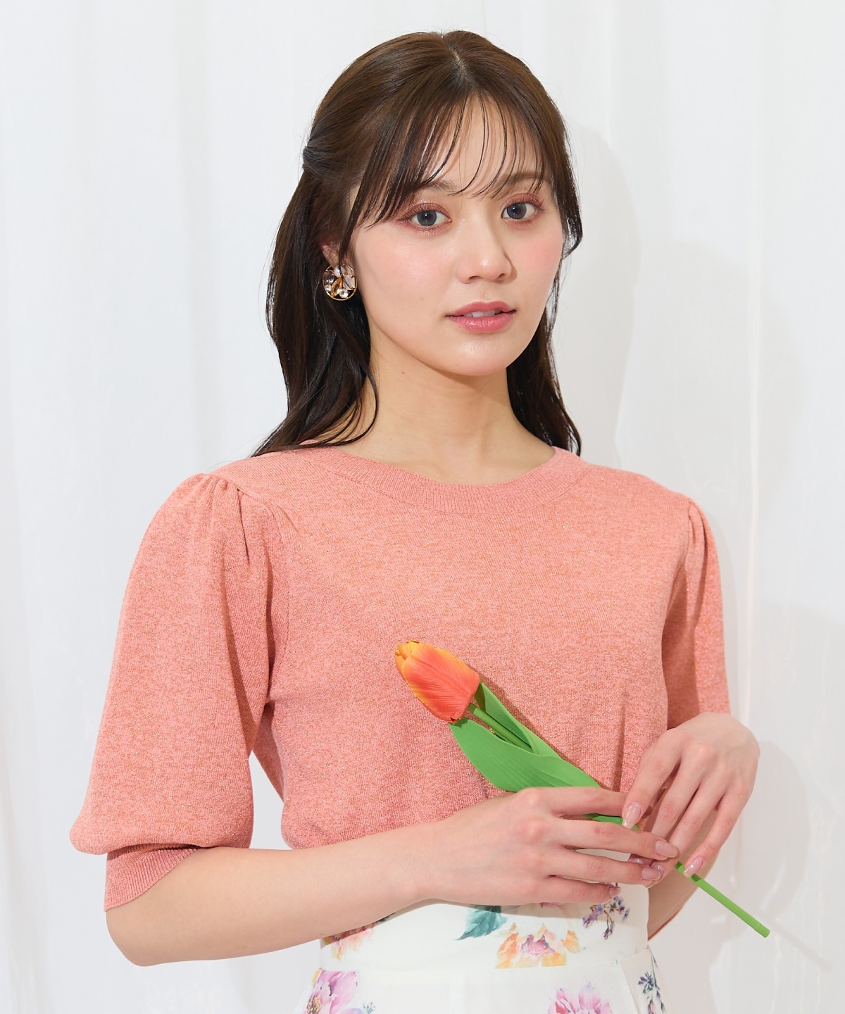 2WAYリボンラメニットプルオーバー