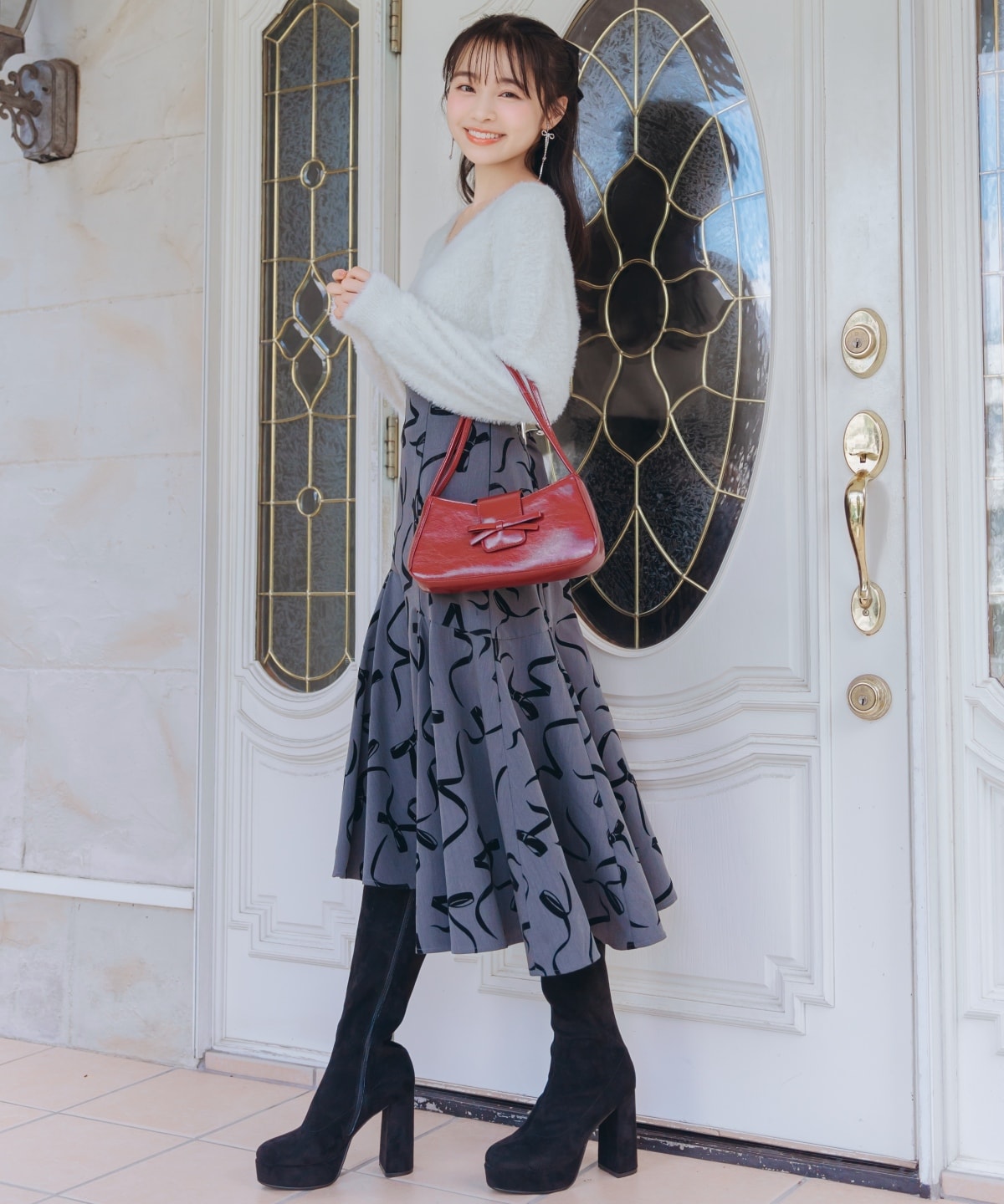 厚底ロングブーツ