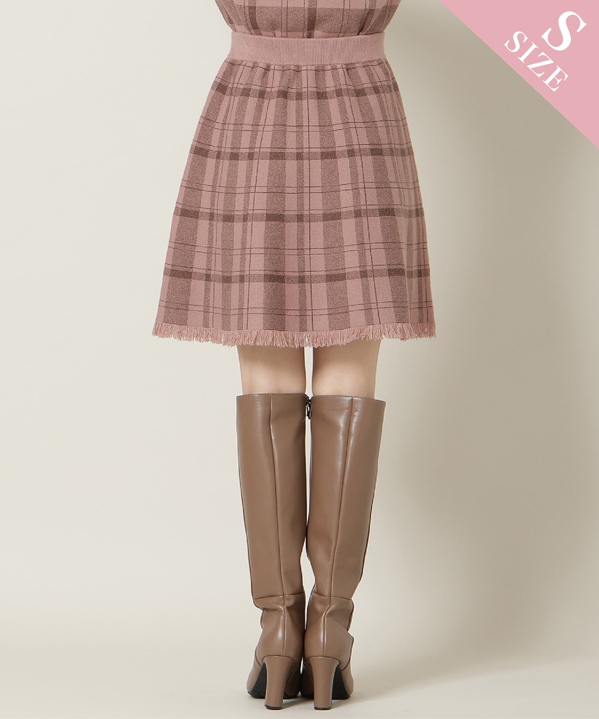 【10/17(fri)12時発売】チェック柄ニットフレアスカート