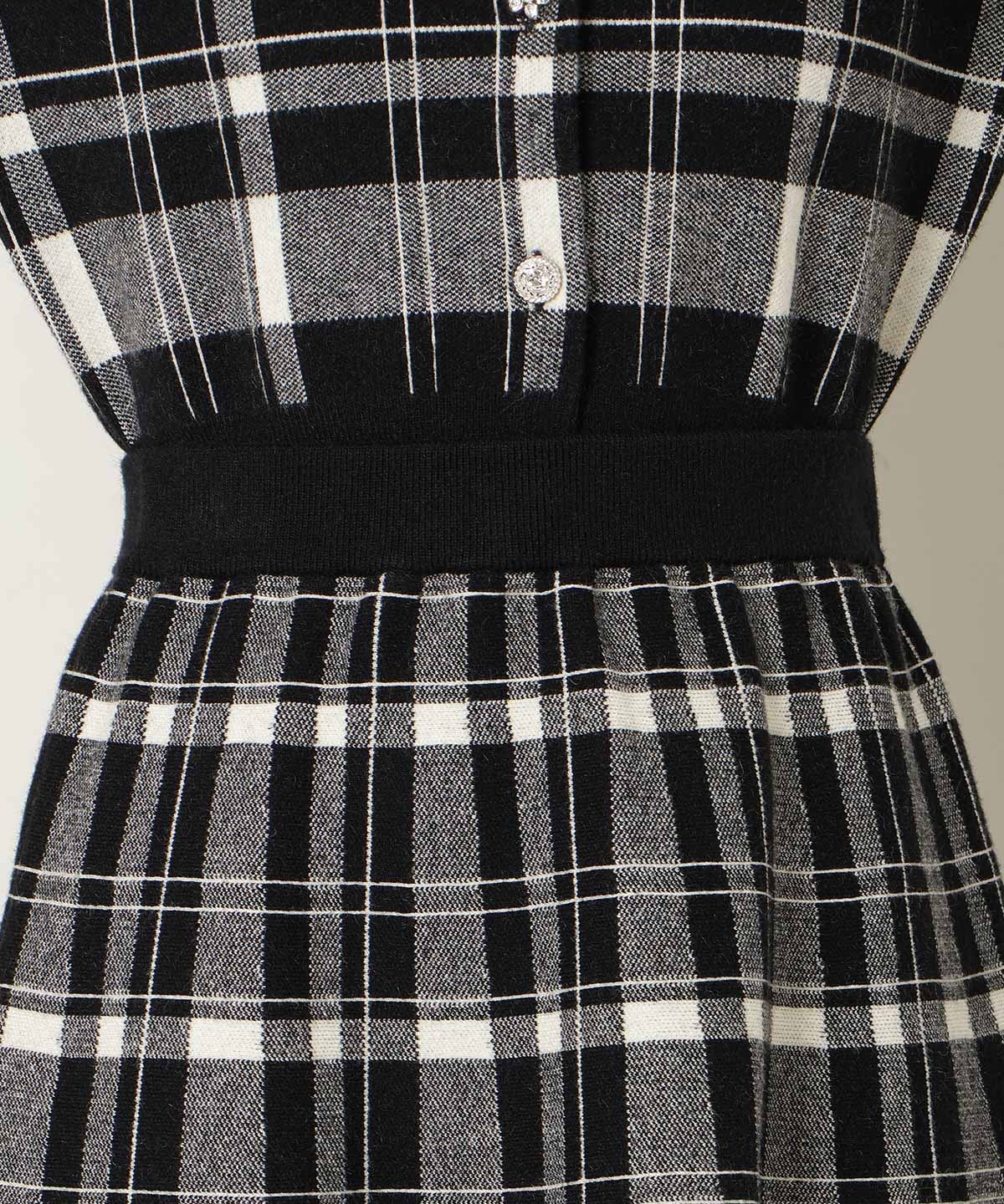 【新色追加】チェック柄ニットフレアスカート