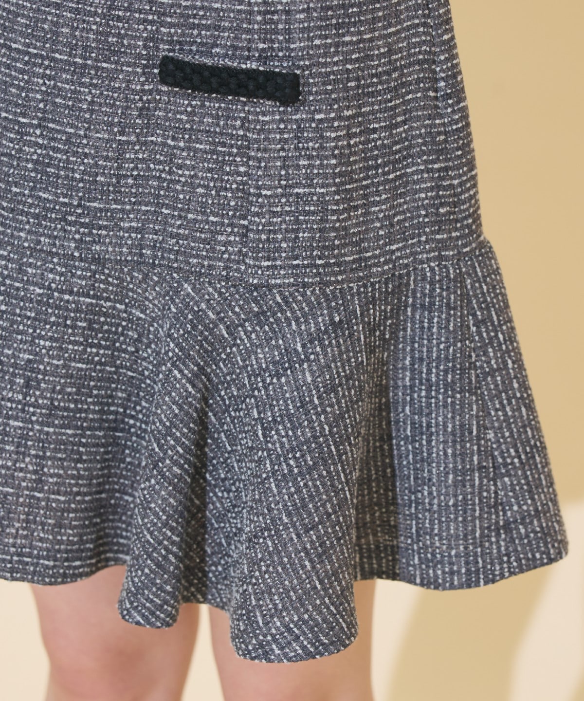 ブレードデザインツイードミニスカート