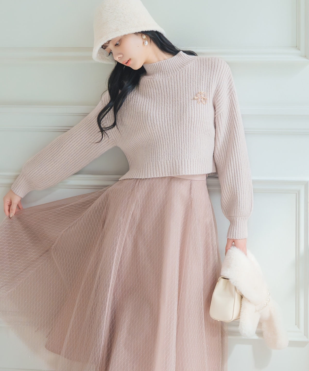 【12/5(fri)10時発売】ラメチュールボリュームスカート