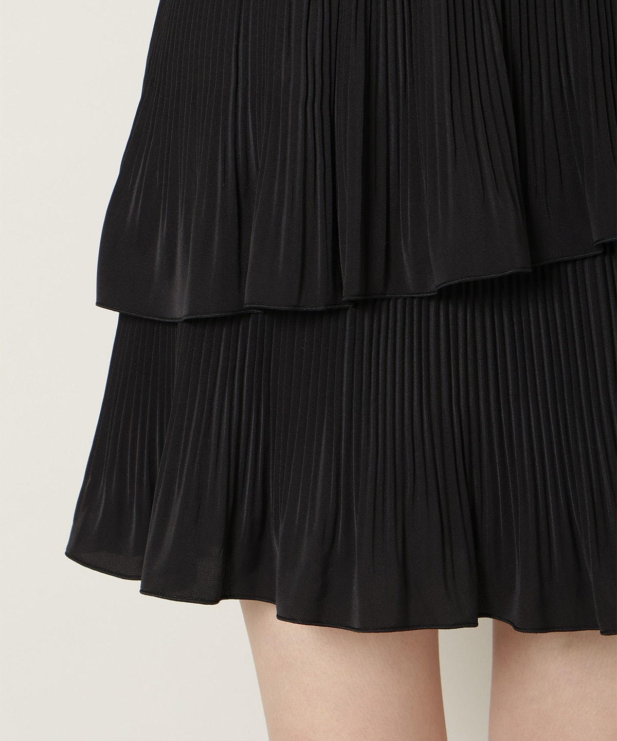 【KNIT PLEATS SET series】プリーツティアートミニスカート