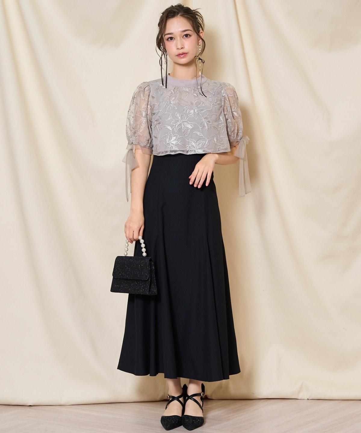 リボンスリーブブラウス