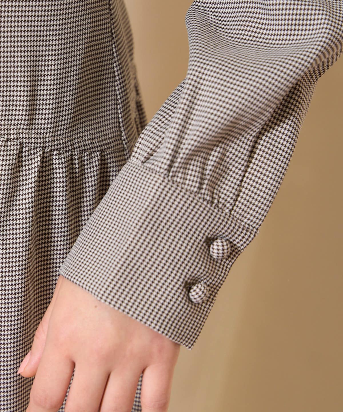 ネックリボンギャザー切り替えワンピース