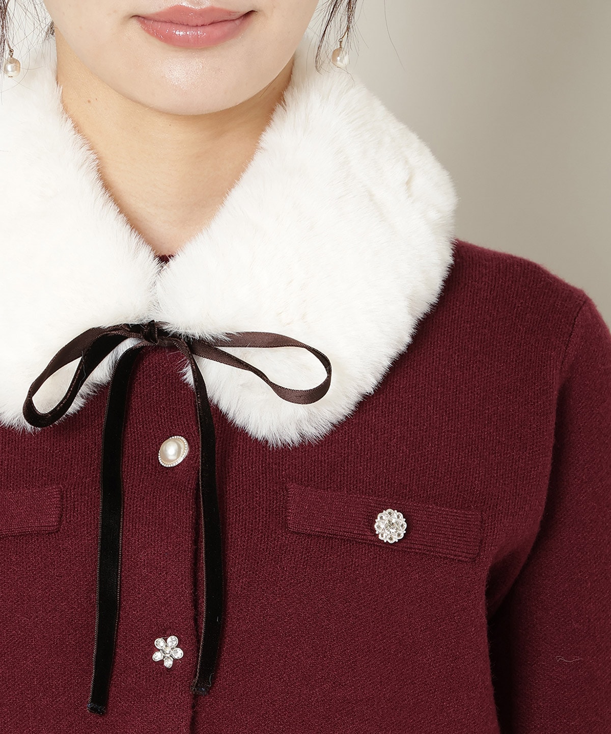 【11/21(fri)10時発売】ファーティペット付きニットSETUP