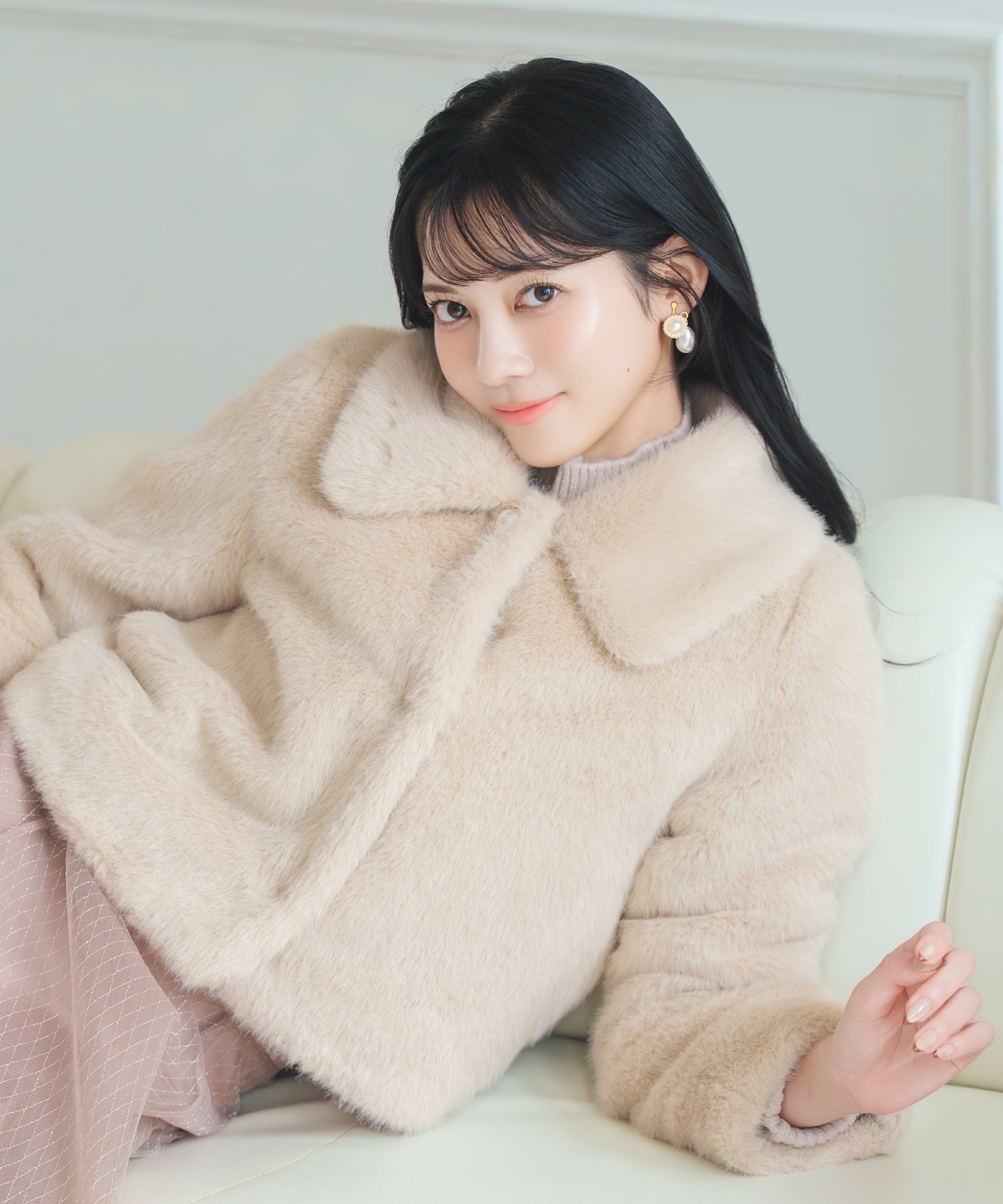 ステンカラーエコファーショートジャケット