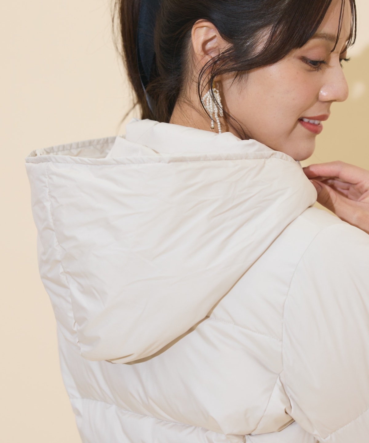 ファー付きショートダウン