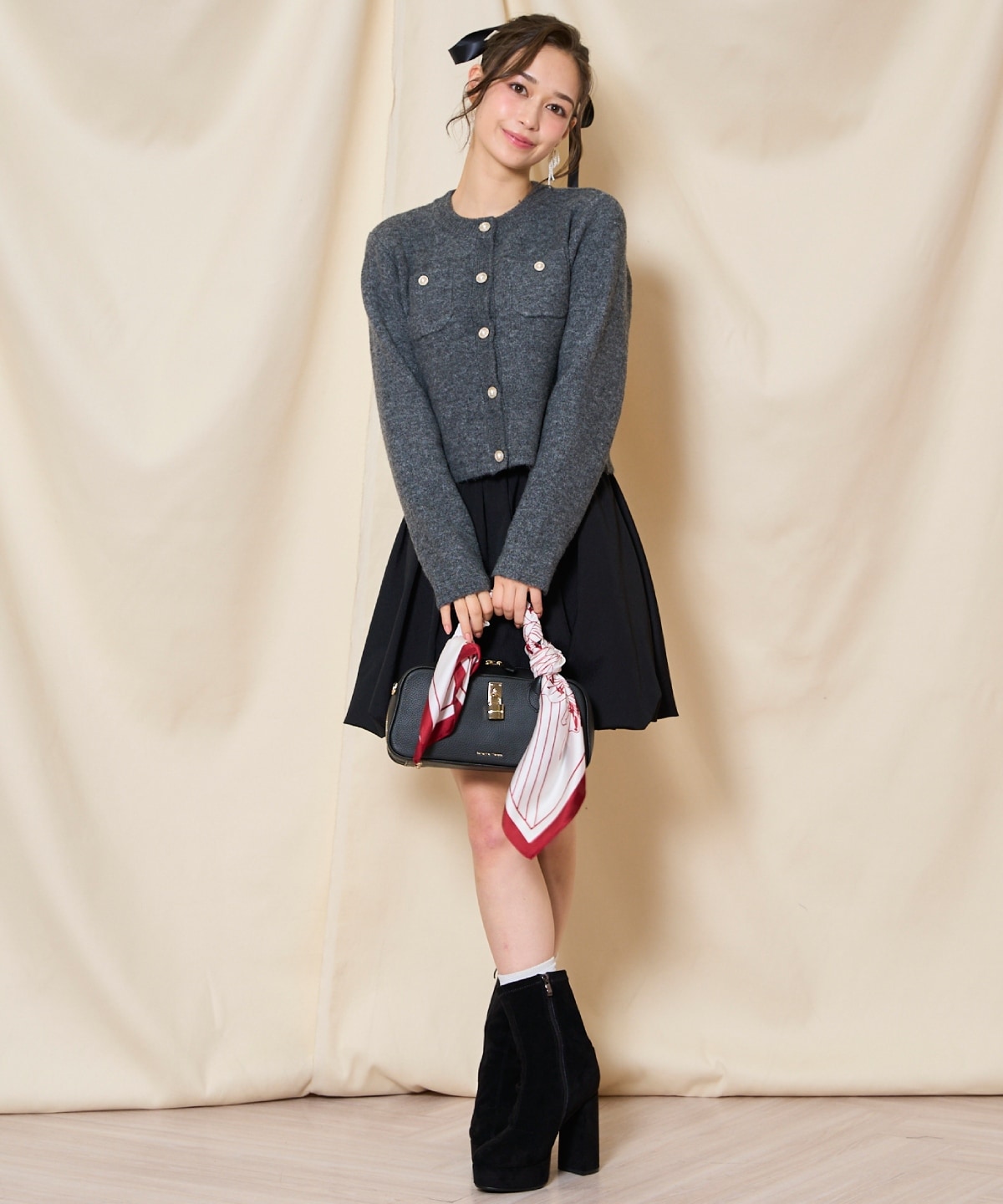 【再入荷予約受付中】モヘアライクニットジャケット