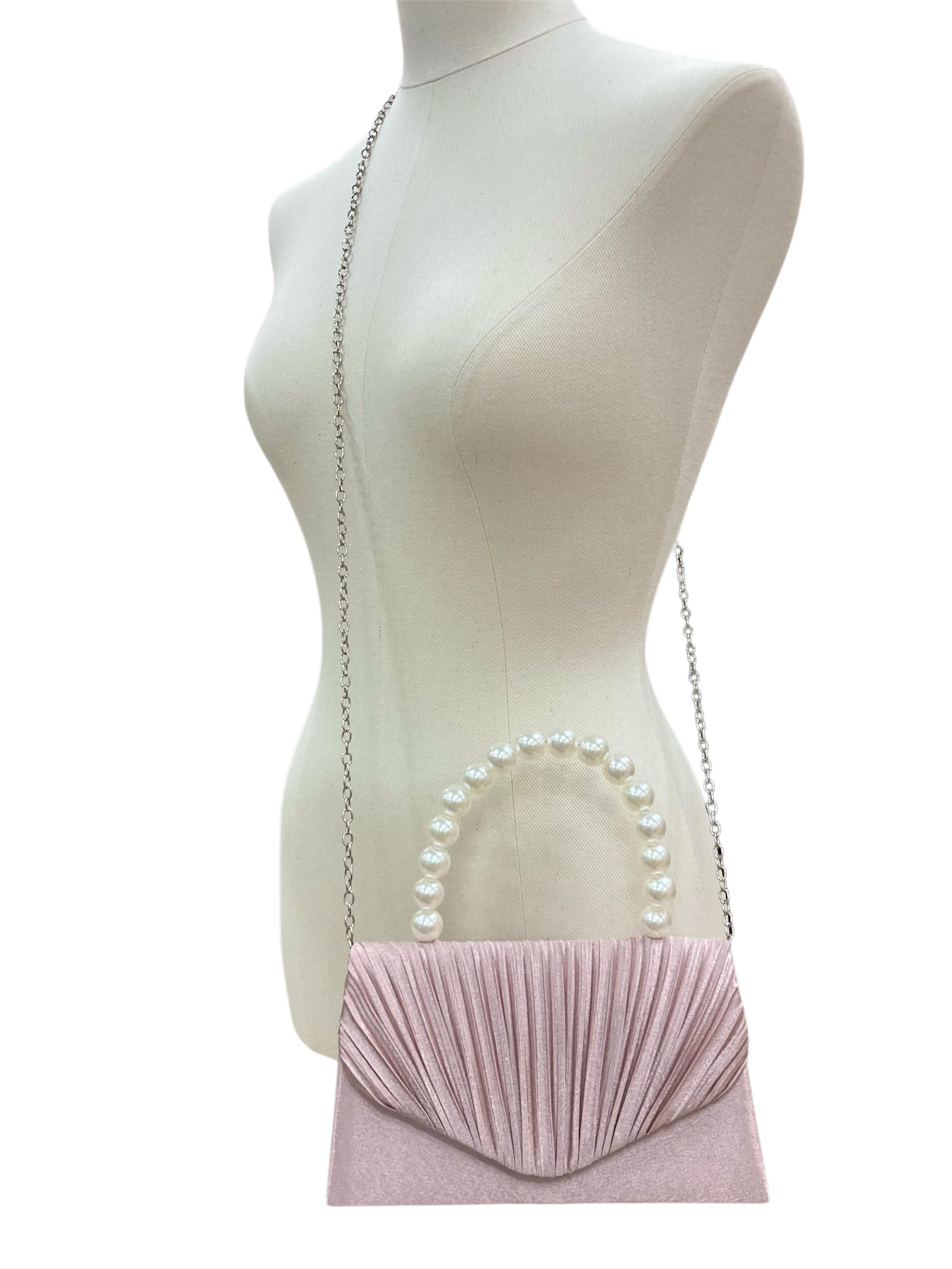 パールプリーツデザインバッグ