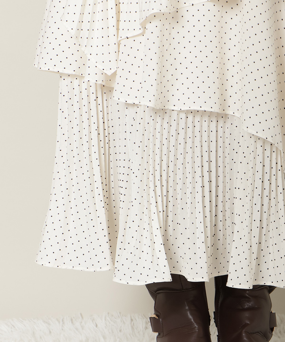 プリーツシフォンティアードスカート