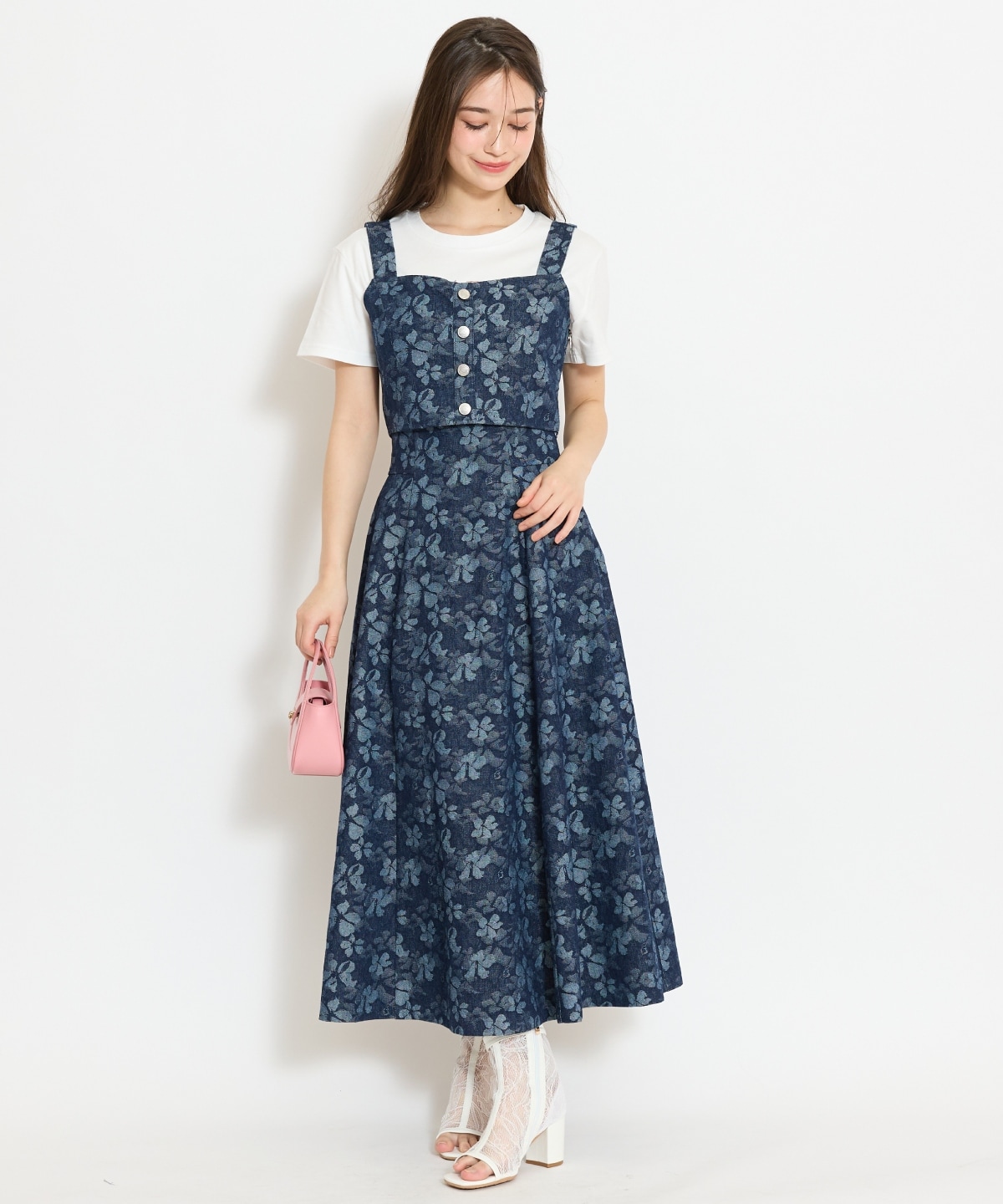 【セットアップ対応】デニムフレアスカート