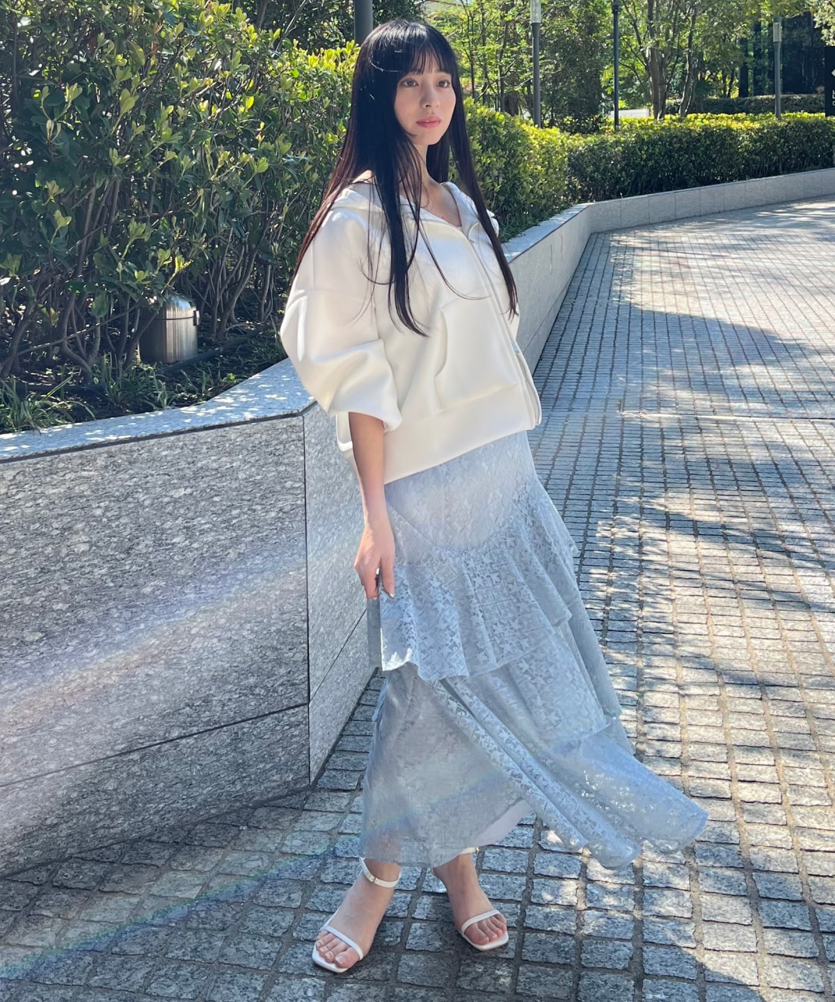 アシメティアードレーススカート