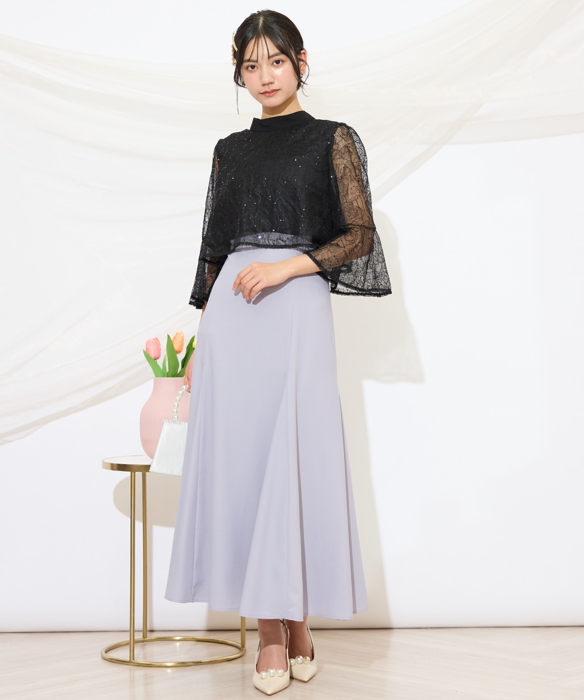 バックレースアップワンピース