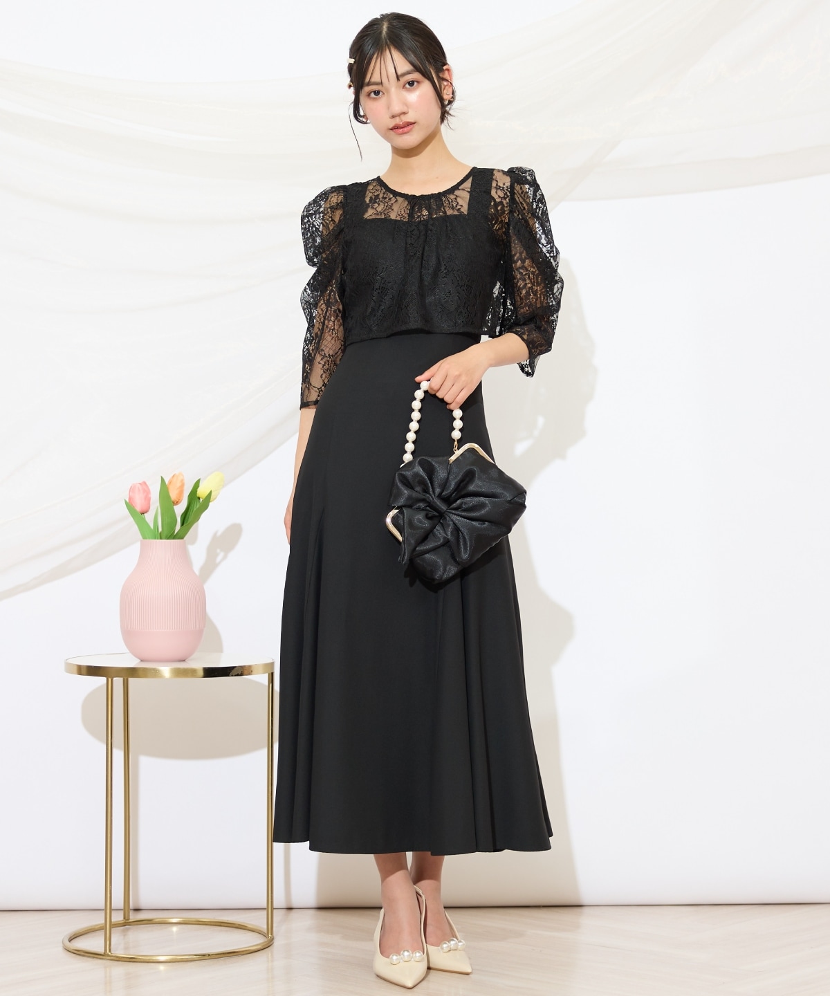 バックレースアップワンピース