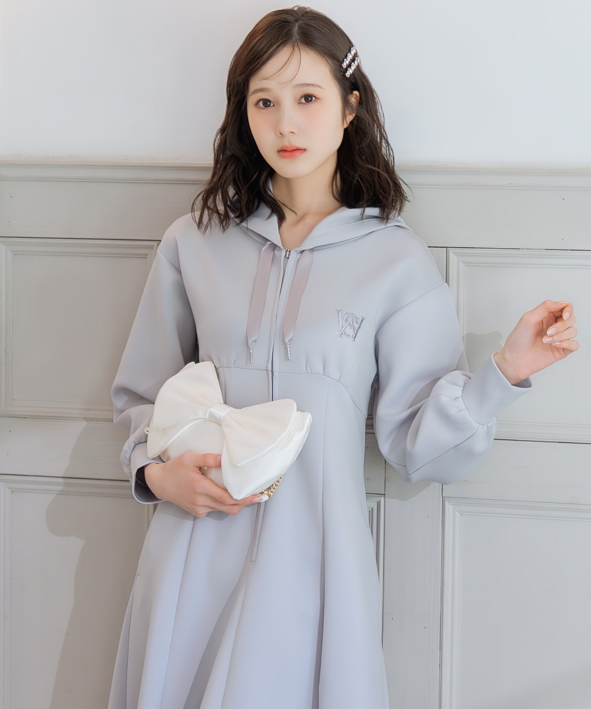 【2/27(fri)20時発売】ハイウエスト切替パーカーワンピース