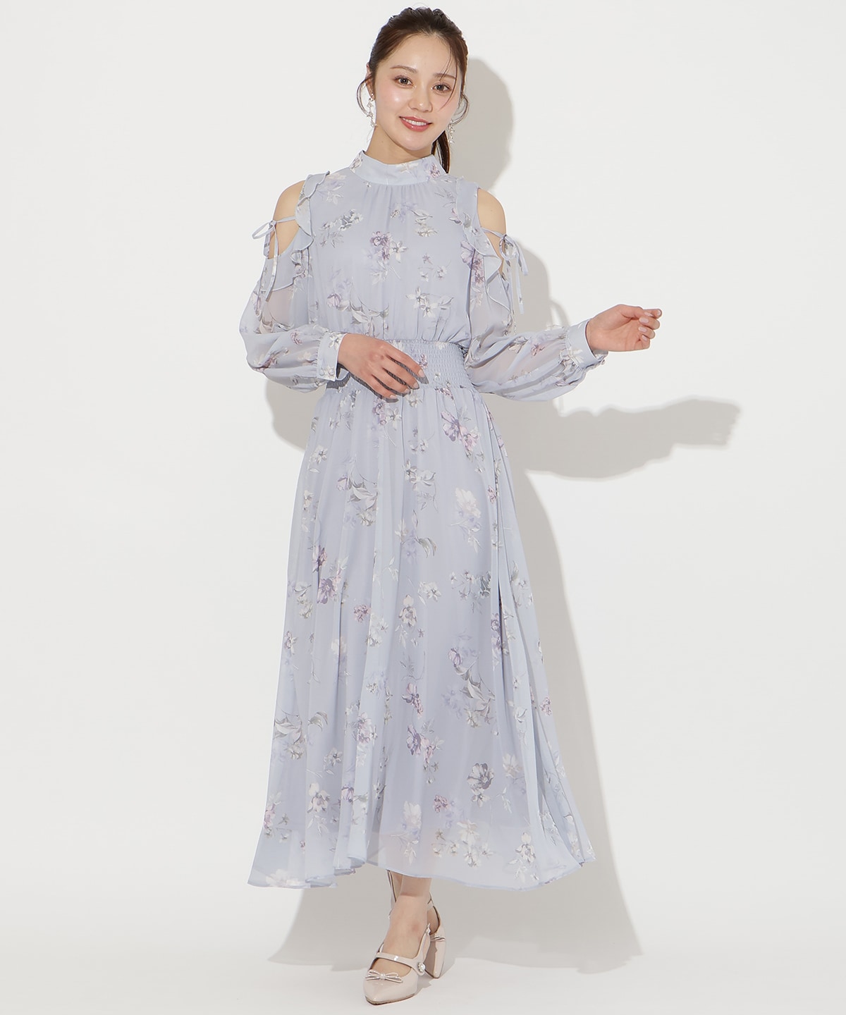 【2/27(fri)発売】フラワープリントフリルスリーブワンピース