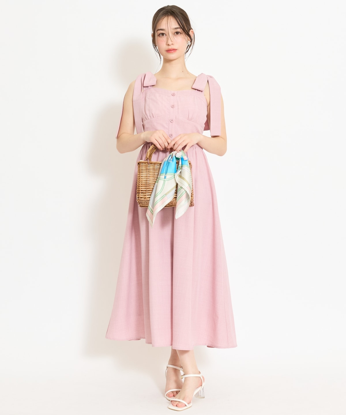 【4/24(fri)10時予約開始】リボンショルダーギャザーワンピース