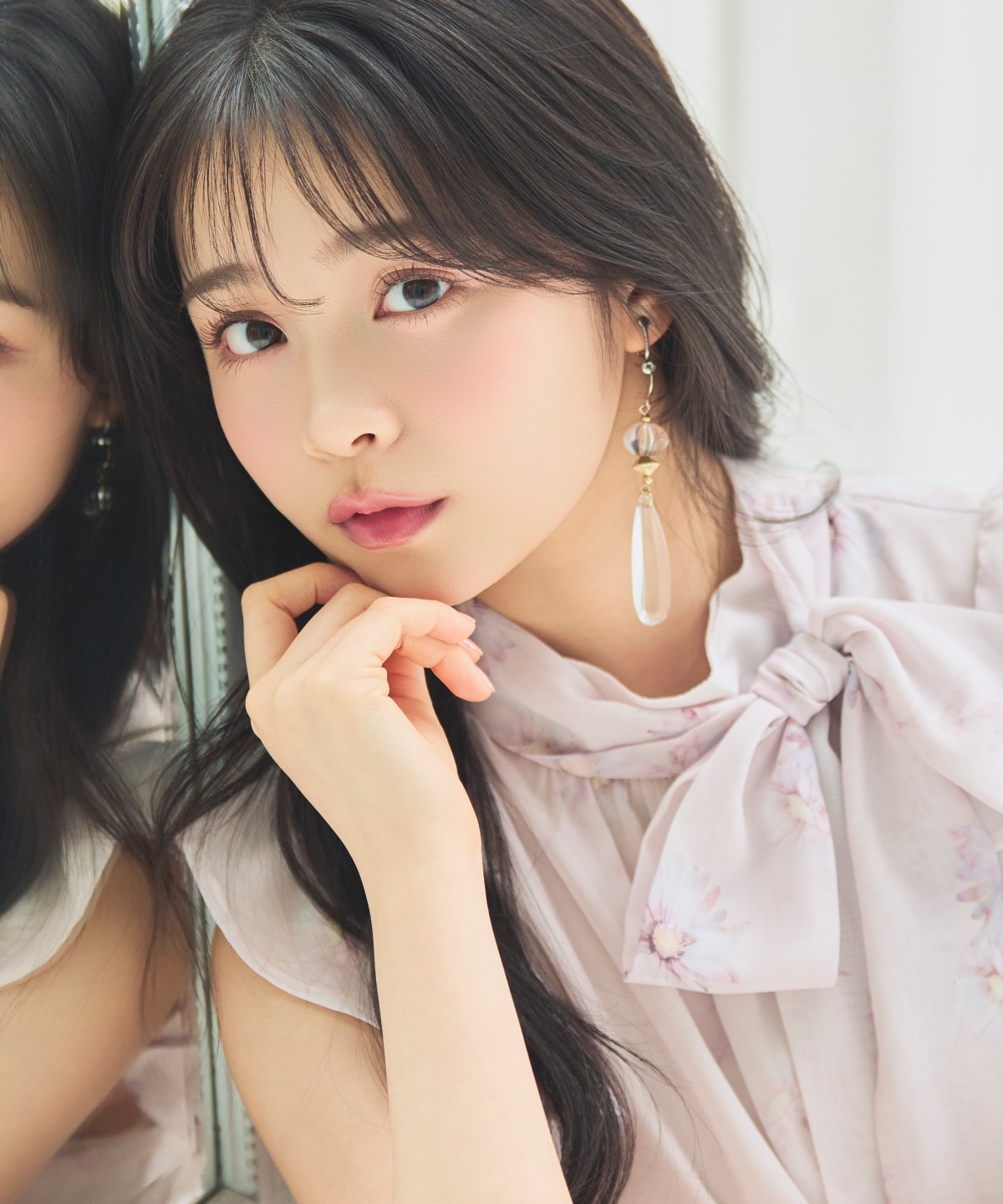 【6/11(thu)10時発売】リボンネックマーガレットプリントワンピース