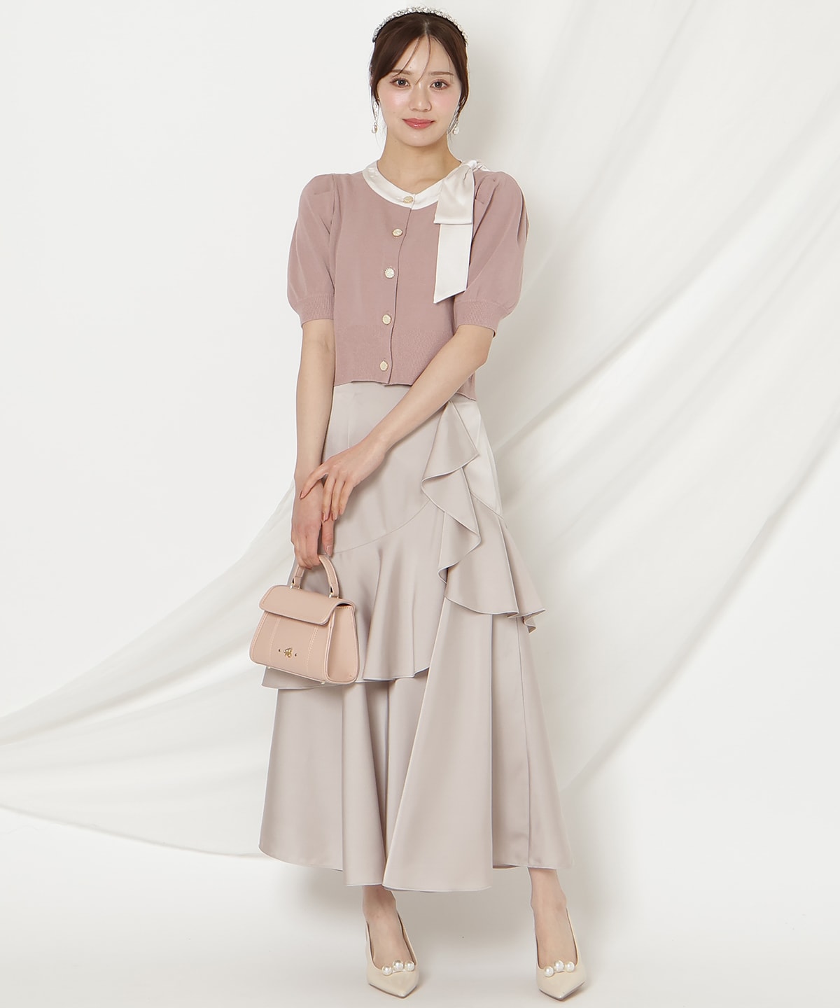 【2/27(fri)発売】リボンパフカーディガン