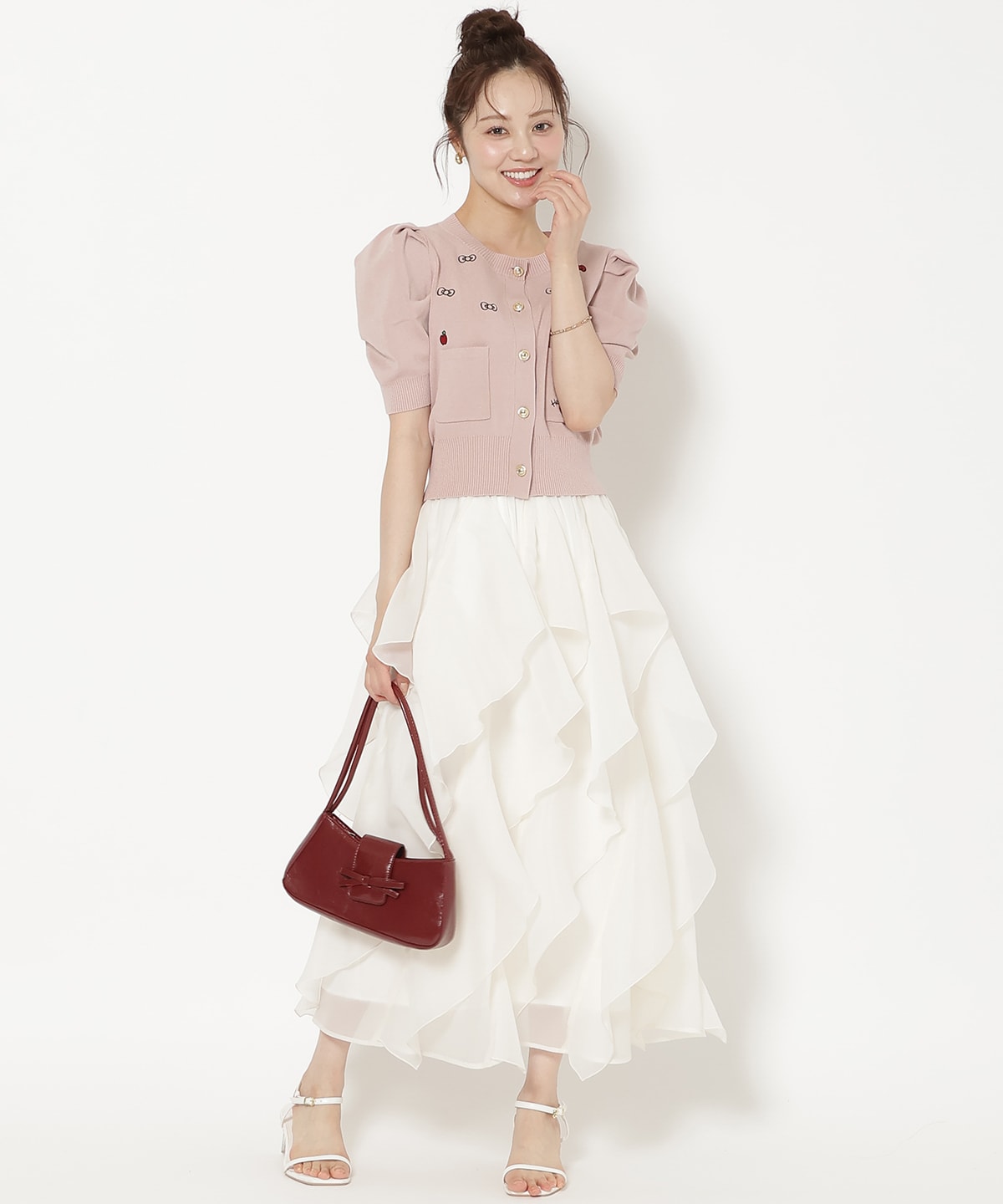 【7/16(thu)10時予約開始】WILLSELECTION×HELLO KITTY 刺繍ニットカーディガン