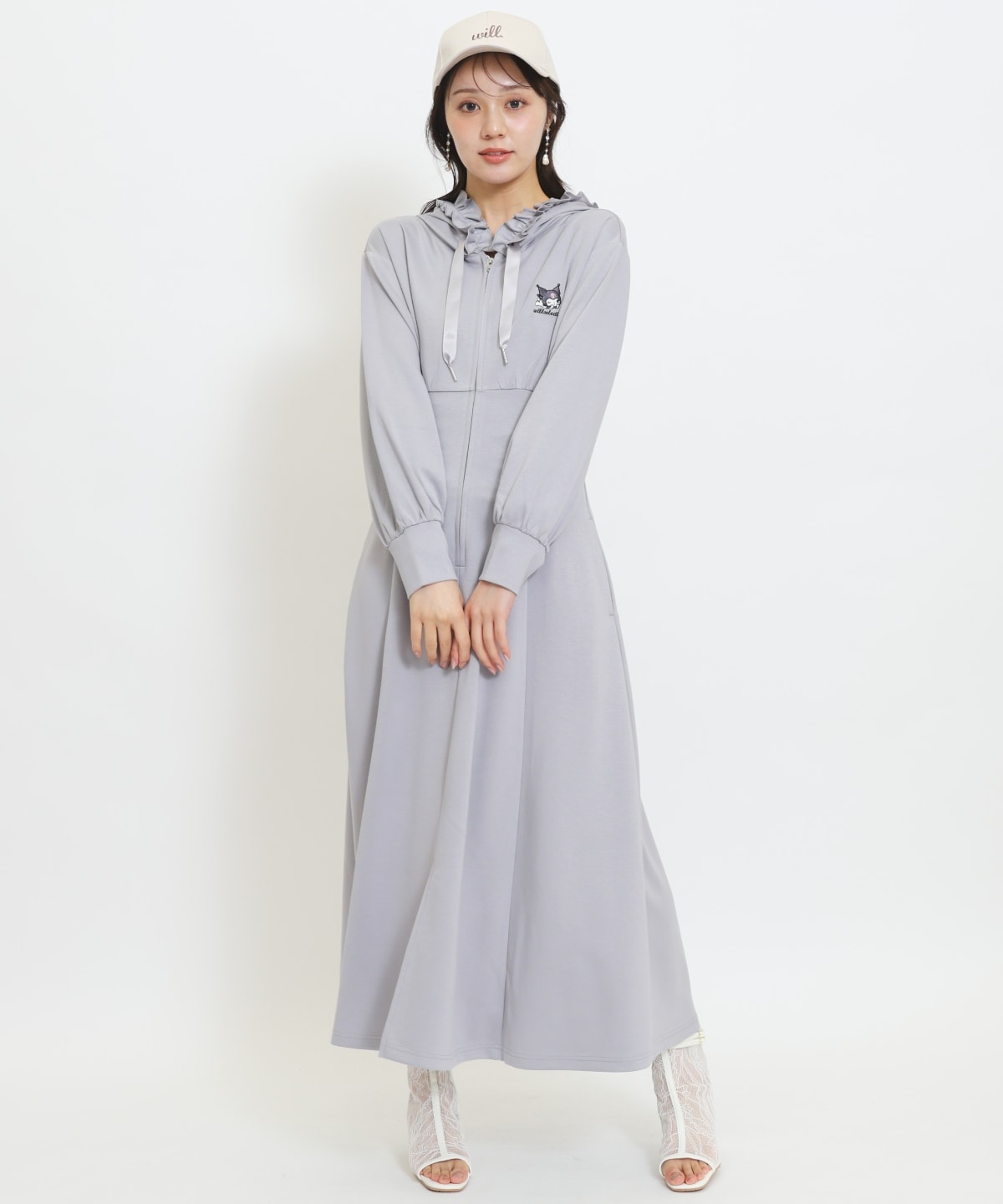 【9/17(thu)10時発売】WILLSELECTION×マイメロディ&クロミ 刺繍フリルフードパーカーワンピース