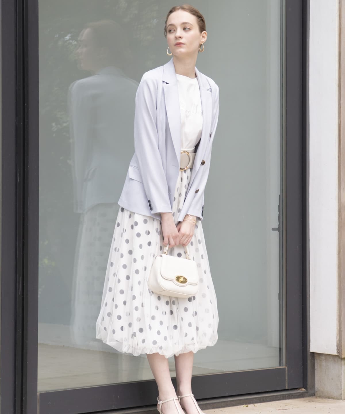 麻調テーラードジャケット