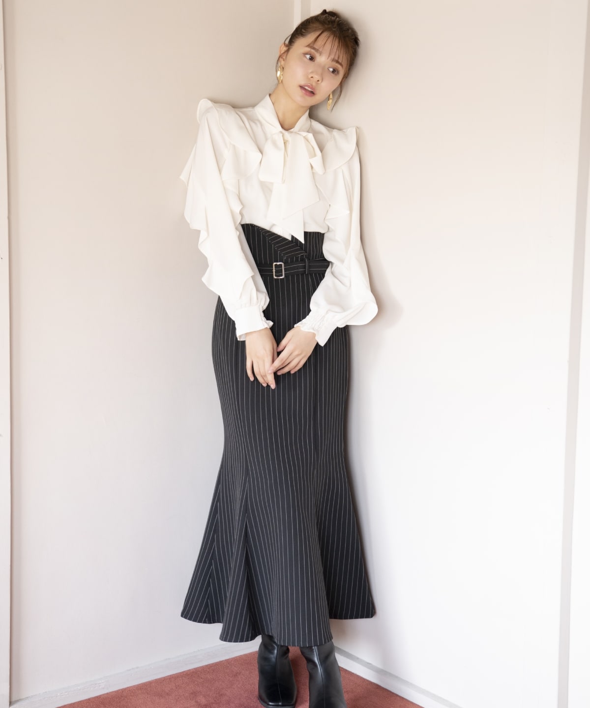 ウエスト折り返しマーメイドスカート