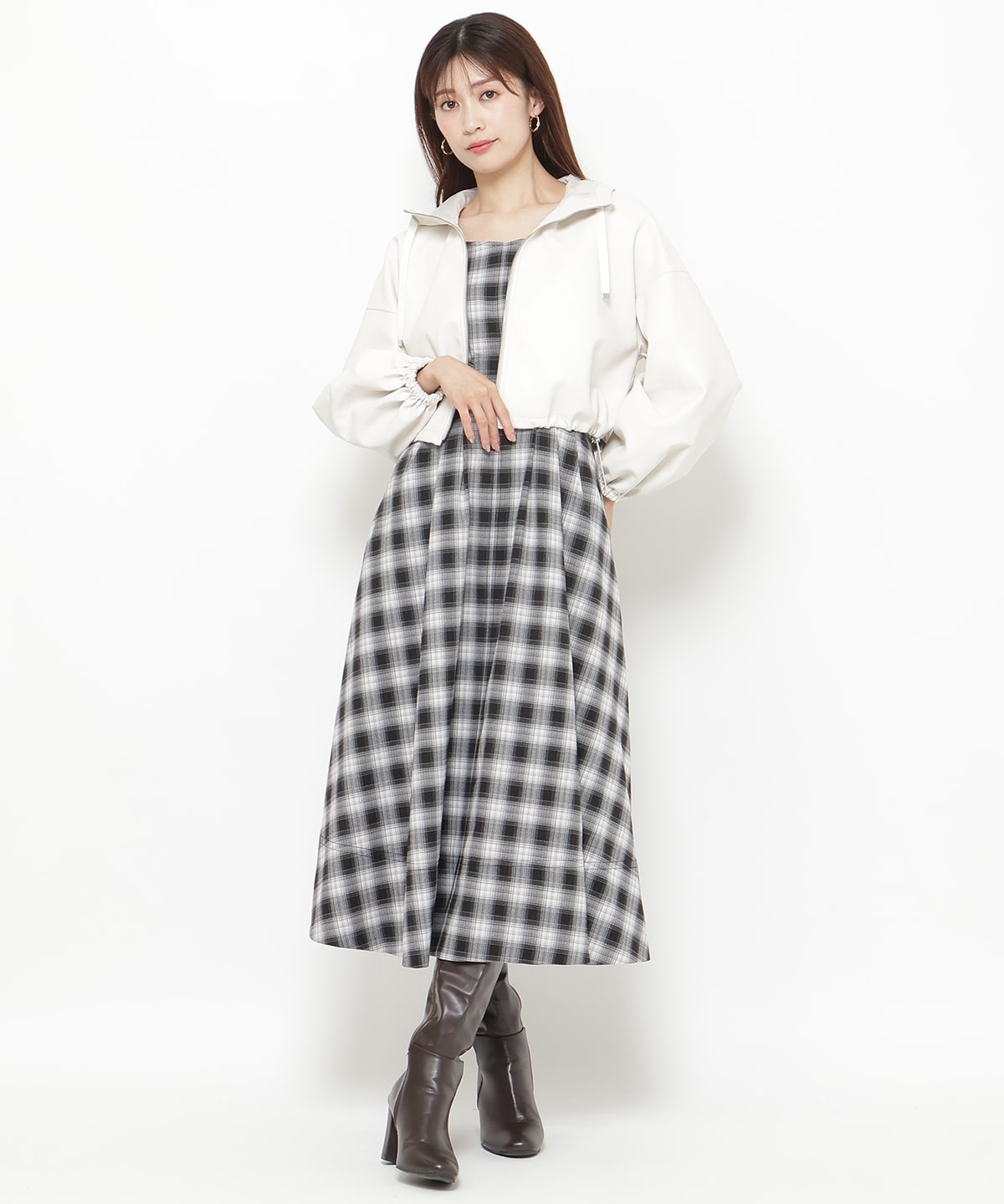 フェイクレザークロップドマンパ