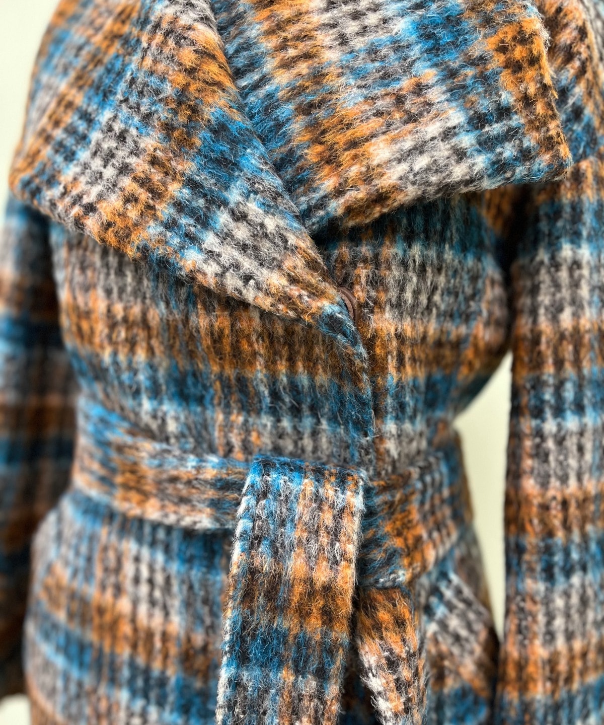 アルパカシャギーチェックロングコート