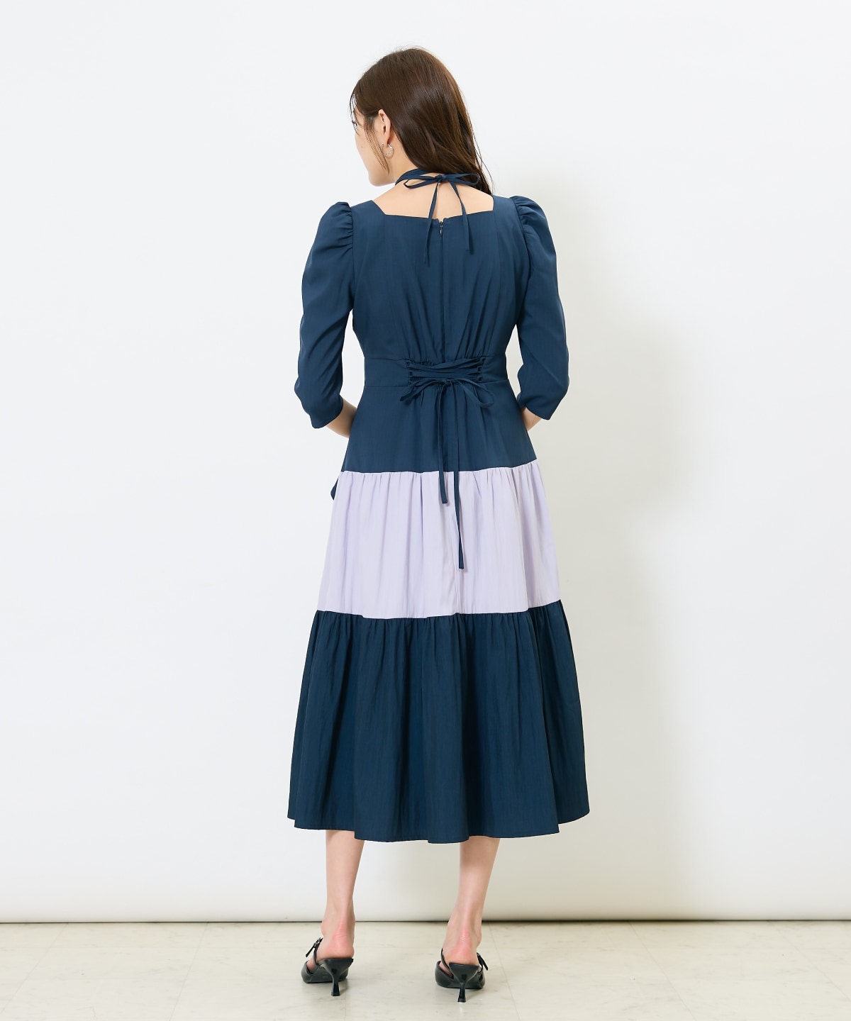 アシメラッフルティアードワンピース