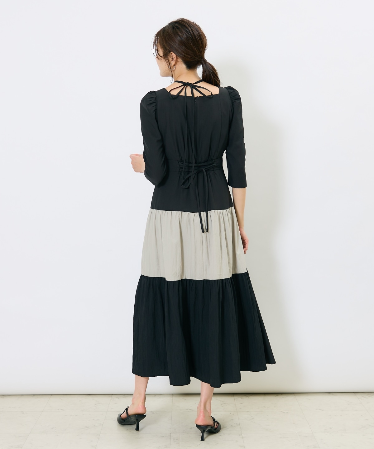 アシメラッフルティアードワンピース