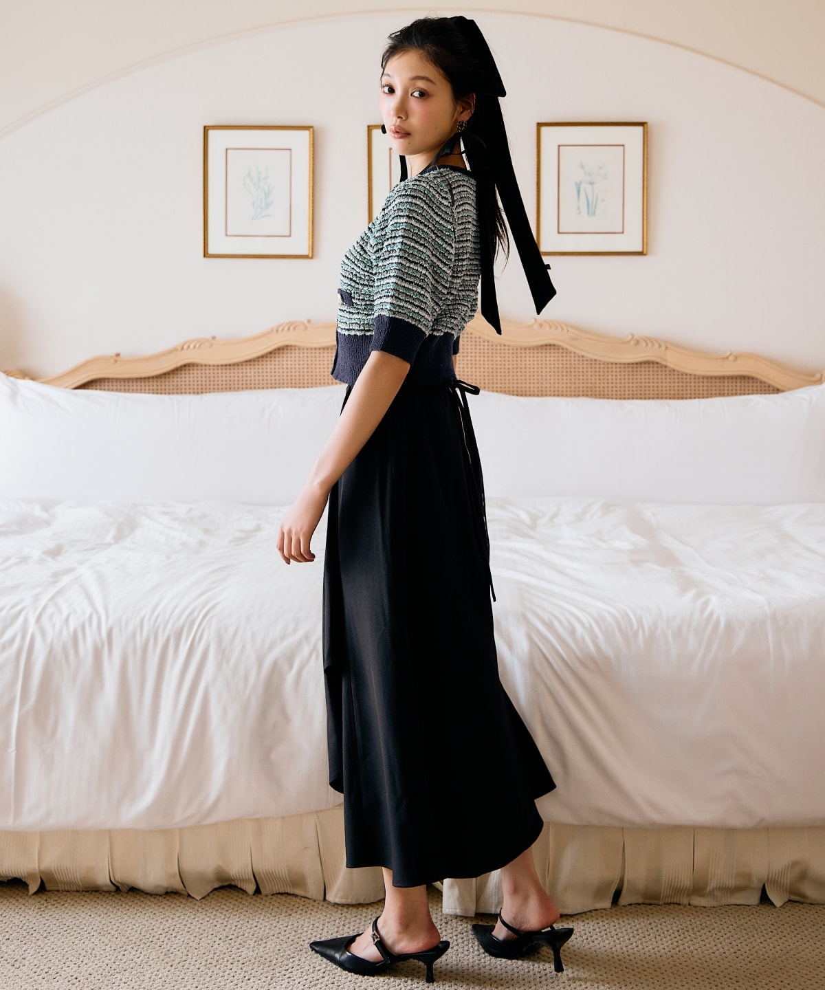 サイドリブラッフルマーメイドスカート