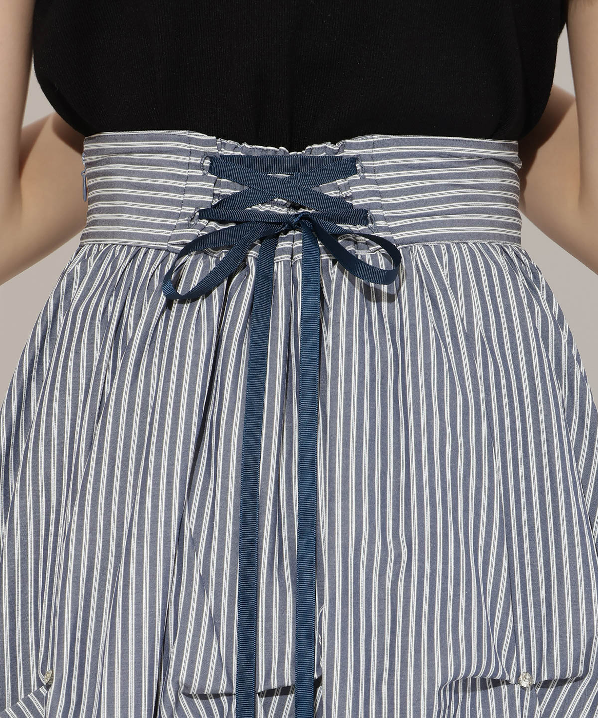 ストライプビジューティアードスカート