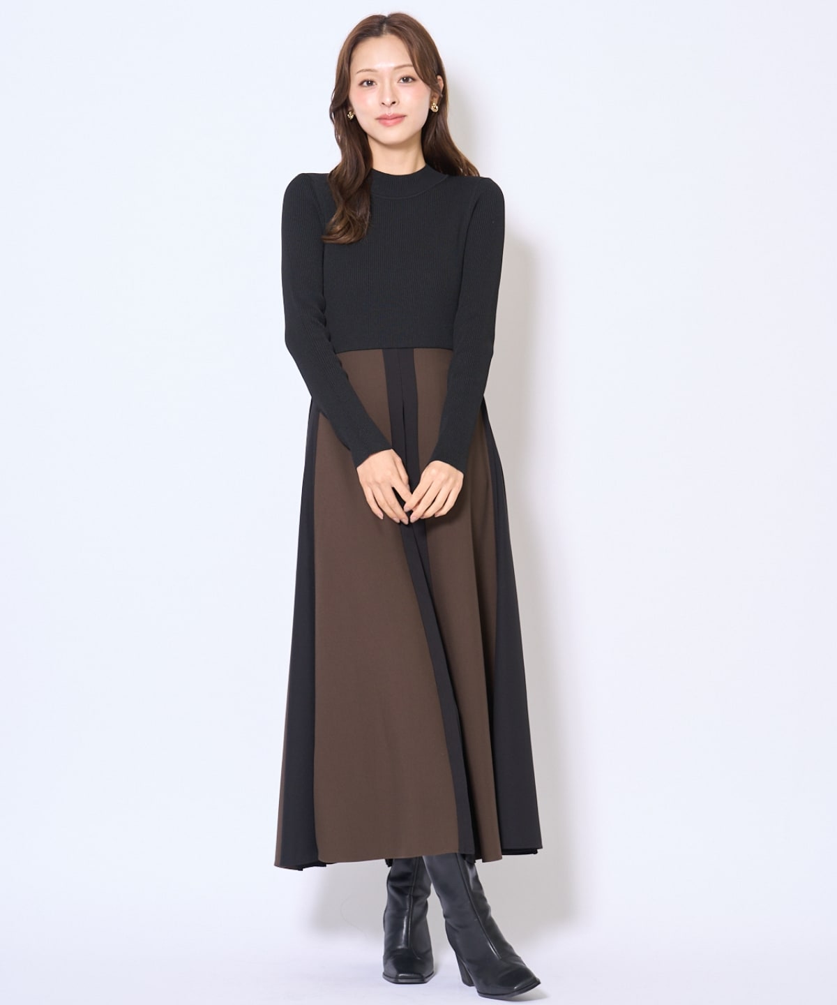 配色ドッキングワンピース