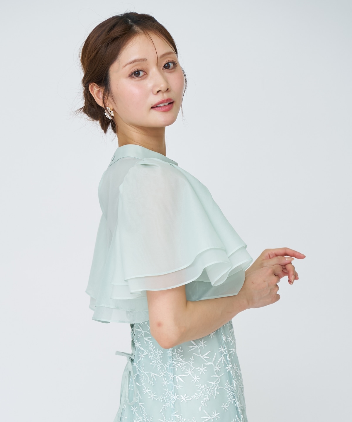 ラメボタニカルレースレイヤードドレス