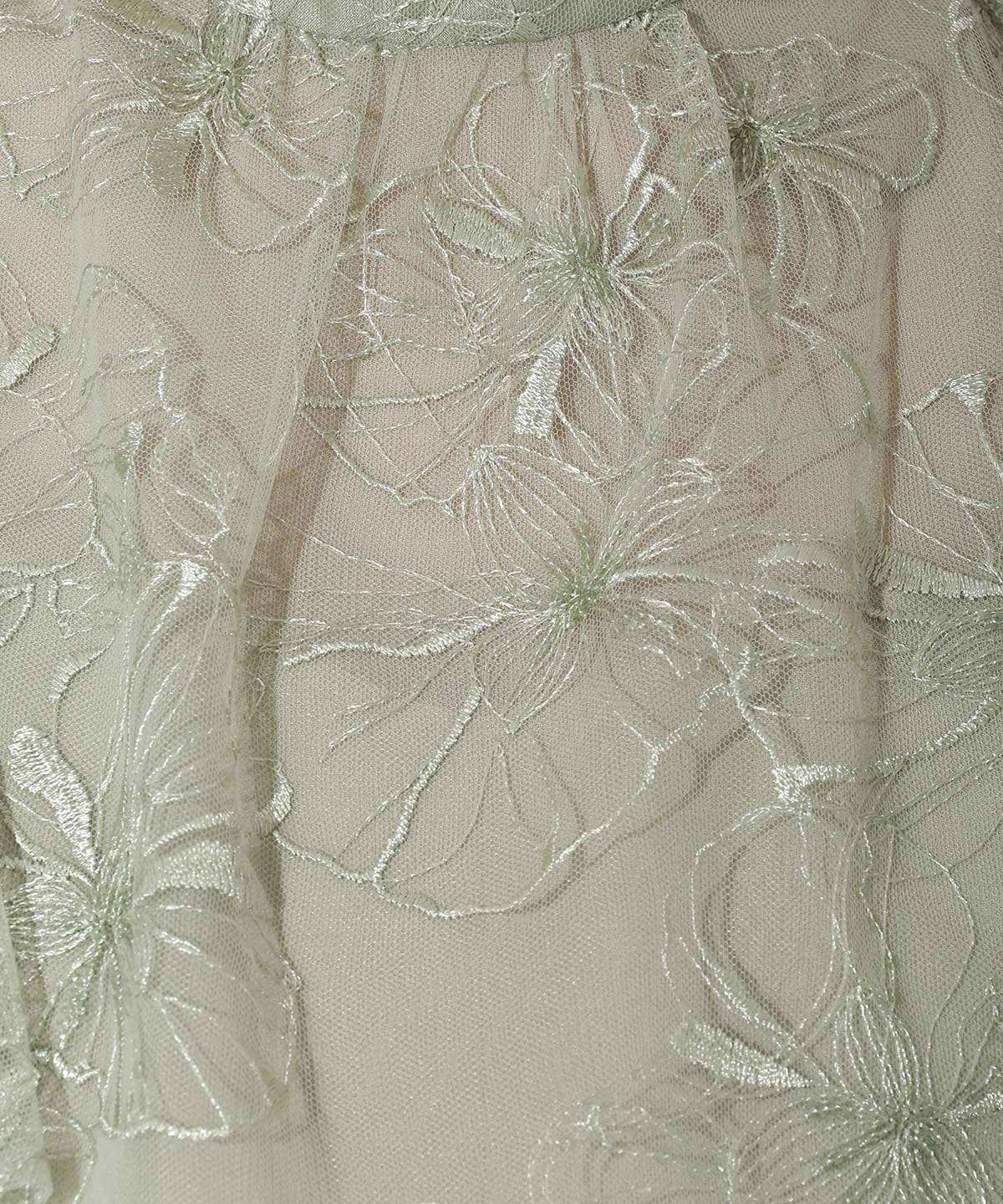 ラメフラワーチュールレイヤードドレス