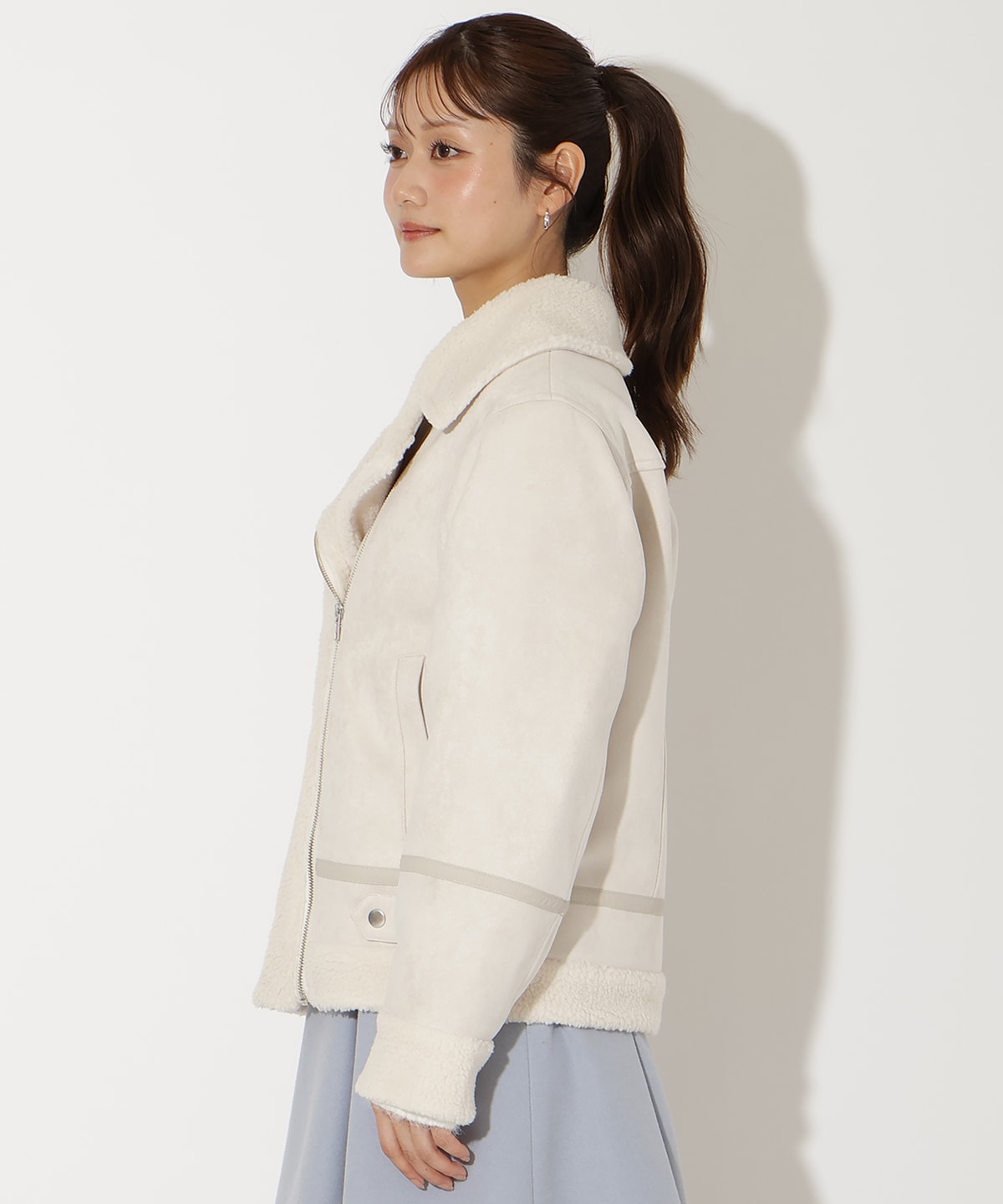 ムートンボアライダースブルゾン